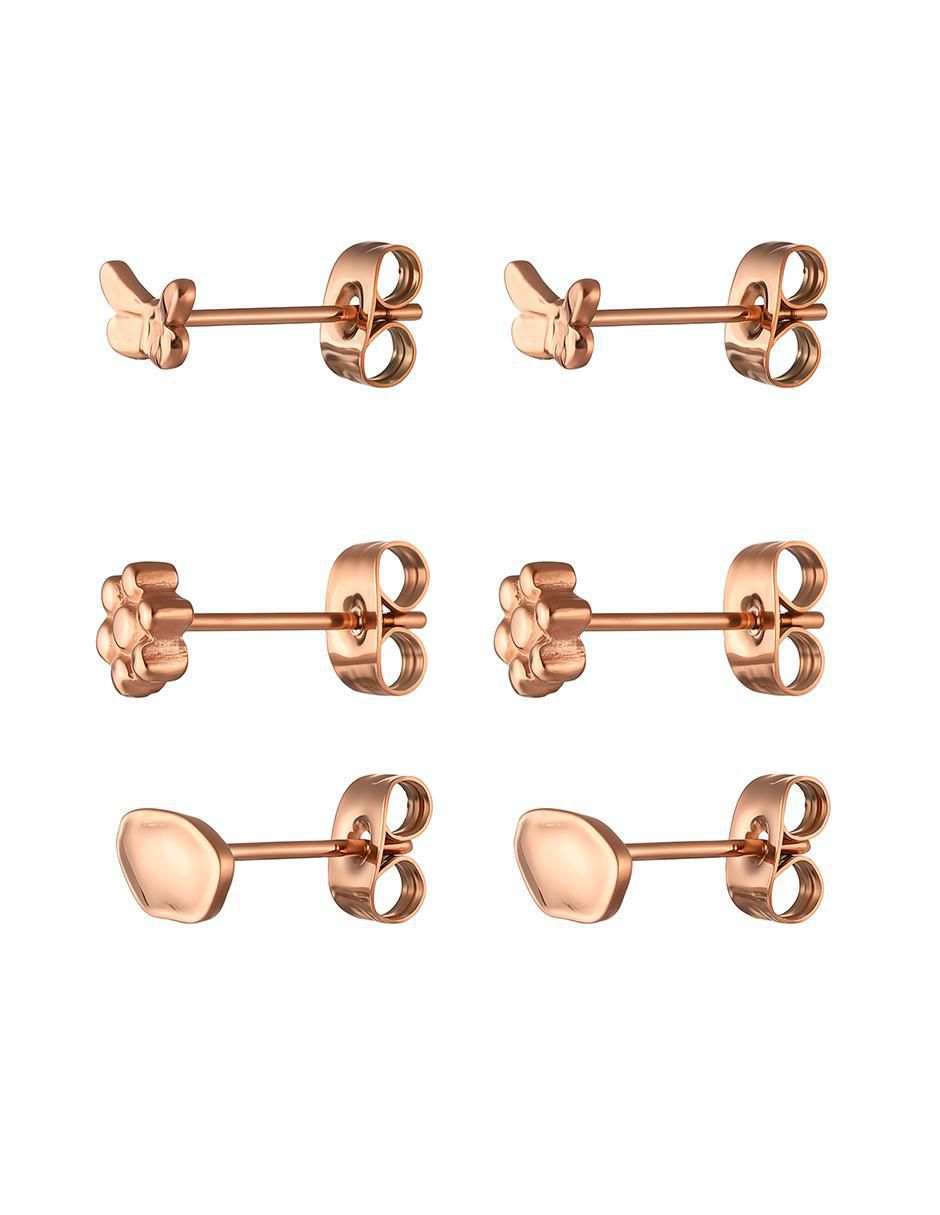 Set de aretes con acabado brillante 2