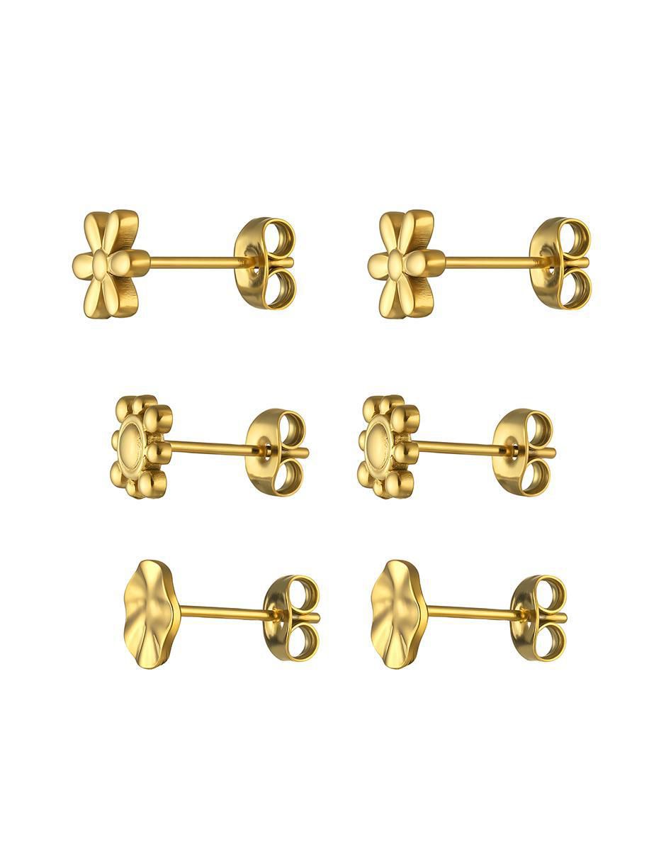 Set de aretes con acabado brillante 2