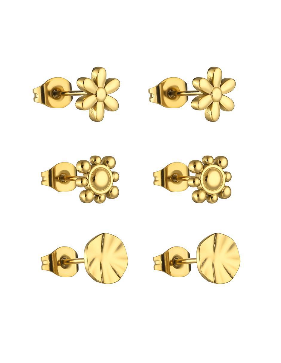 Set de aretes con acabado brillante 3