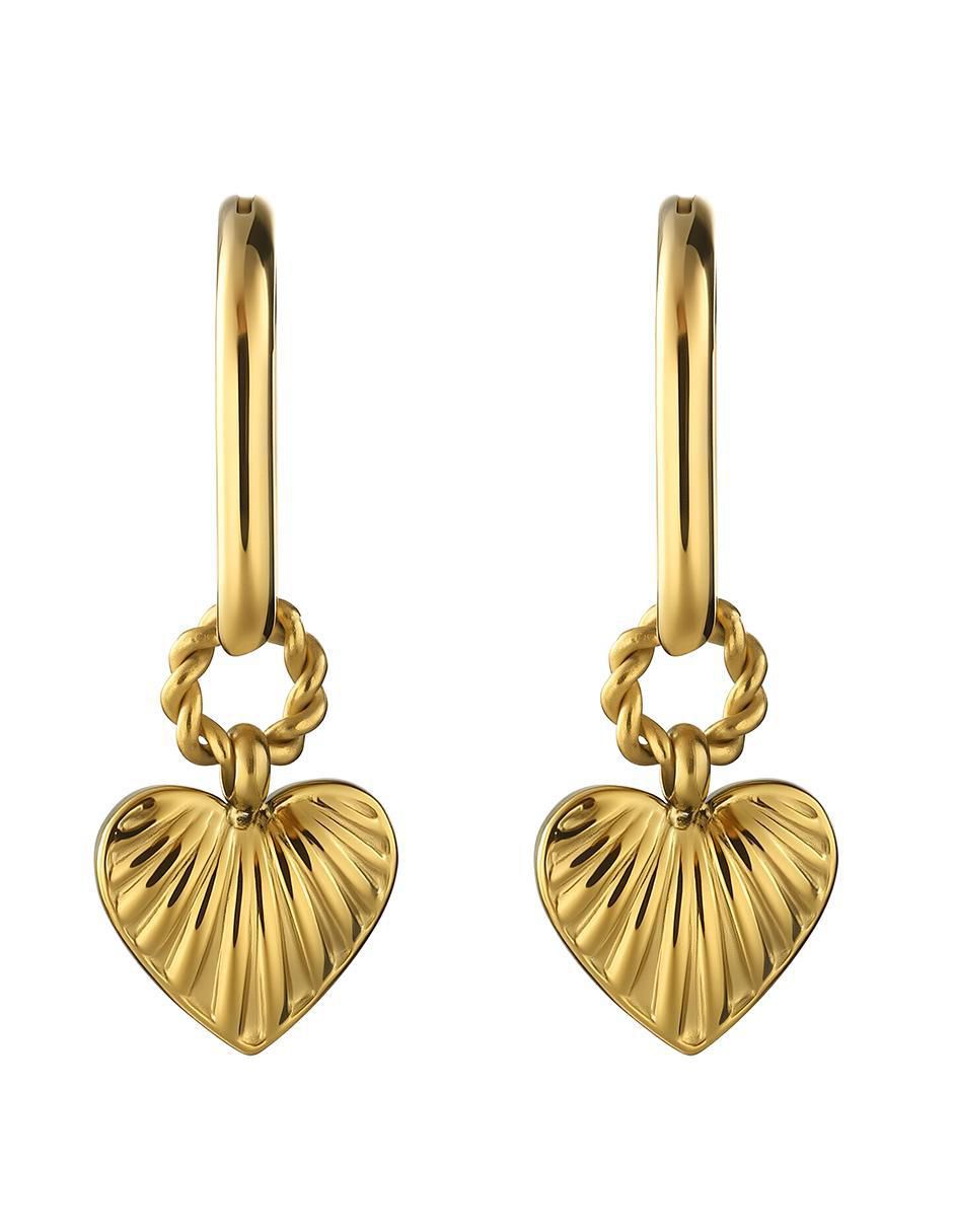 Aretes de corazón Corazones Románticos con acabado brillante 1