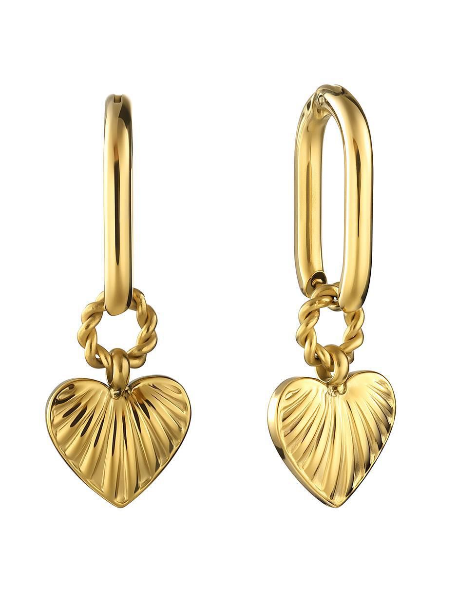 Aretes de corazón Corazones Románticos con acabado brillante