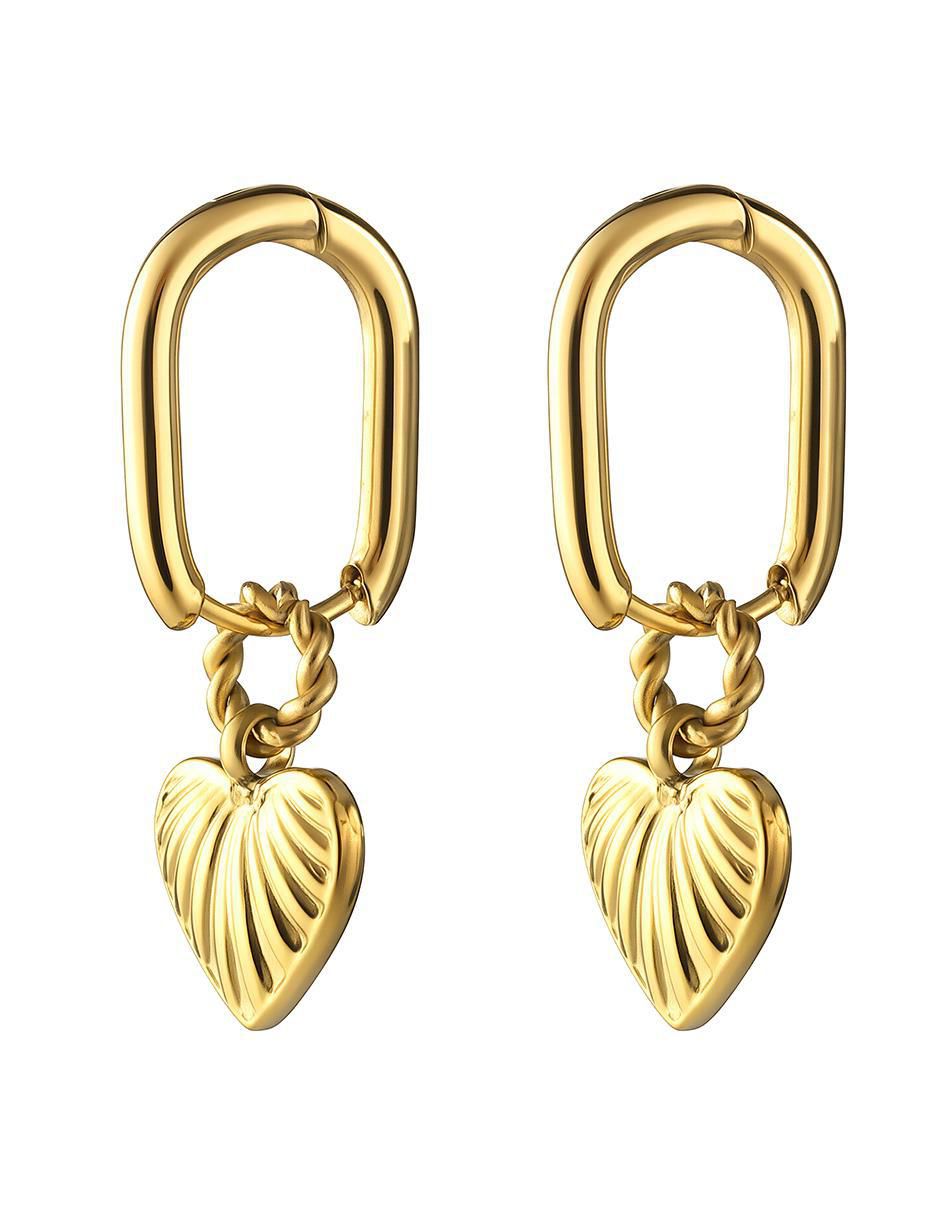 Aretes de corazón Corazones Románticos con acabado brillante