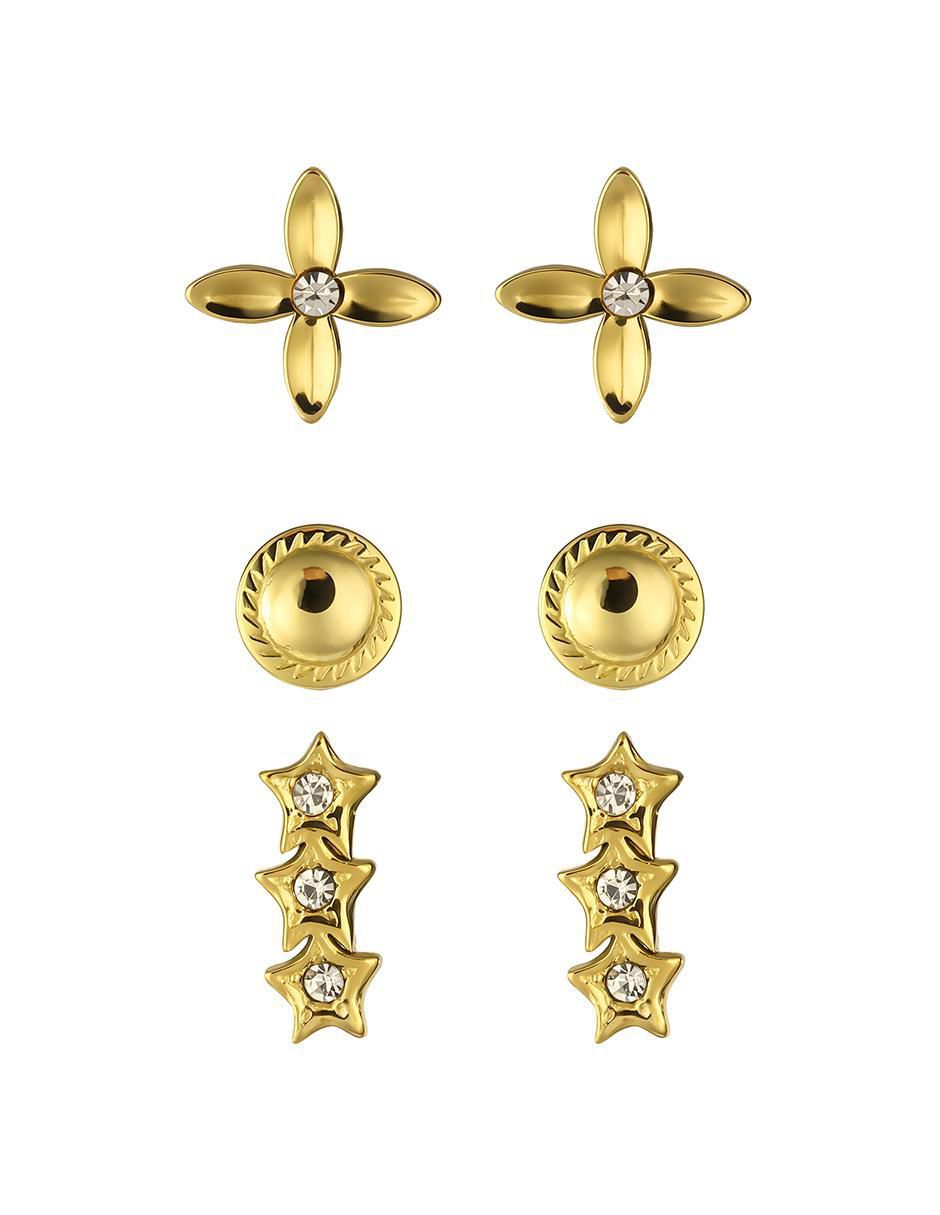 Set de aretes con acabado brillante Set de aretes con acabado brillante