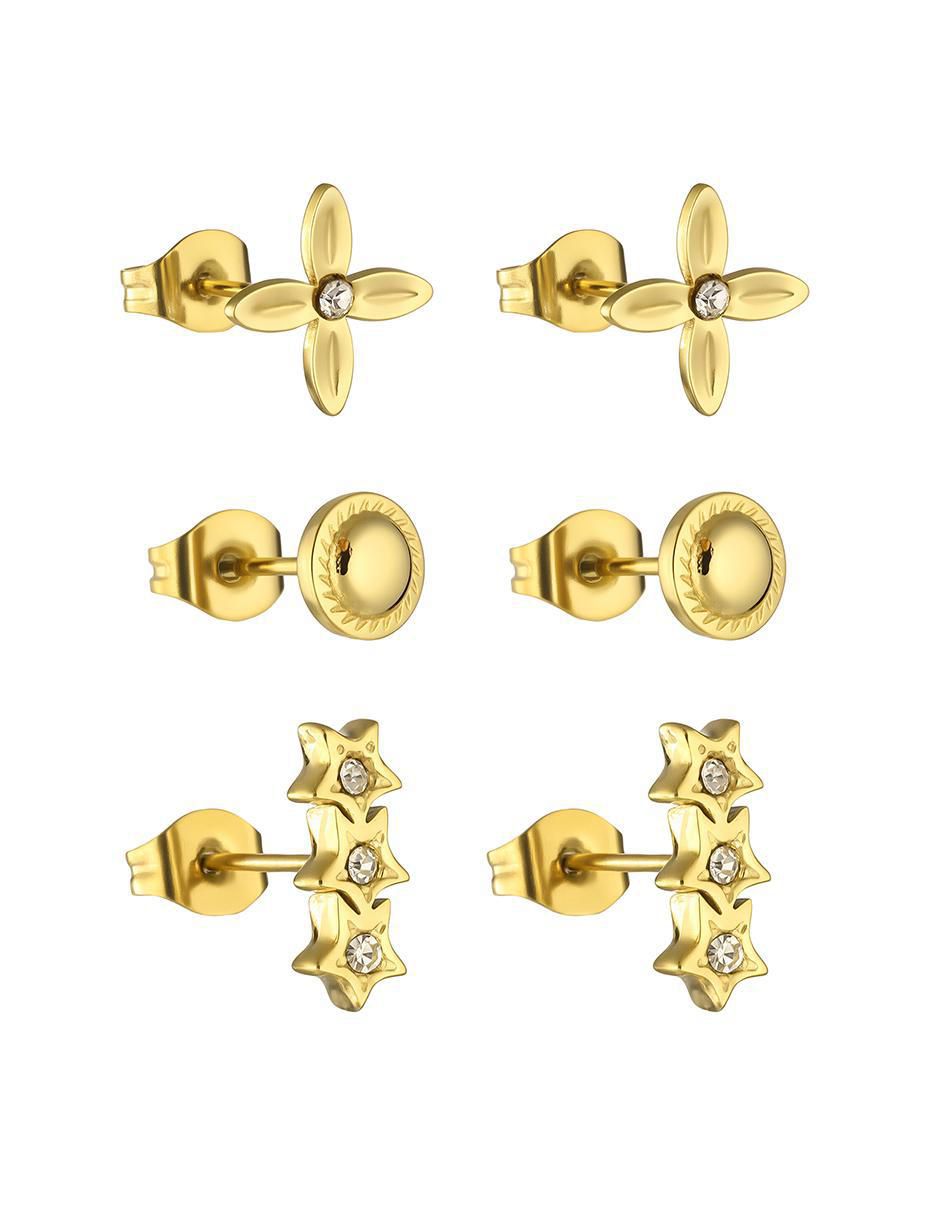 Set de aretes con acabado brillante 2