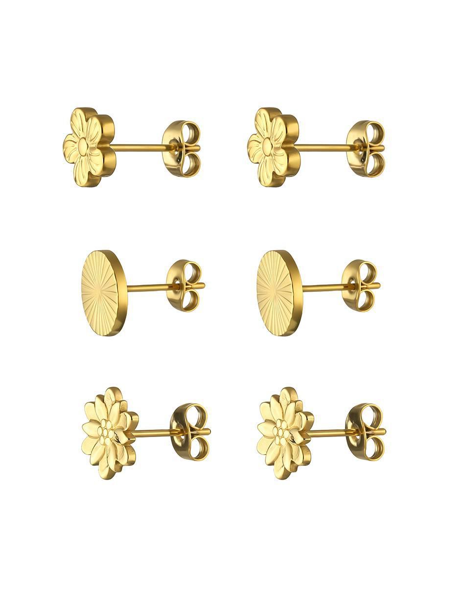 Set de aretes con acabado brillante 2