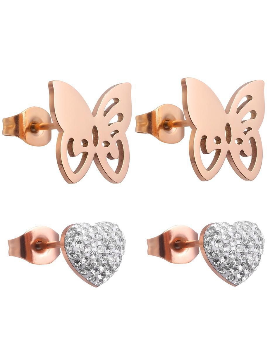 Set de aretes con acabado pulido zirconia 2