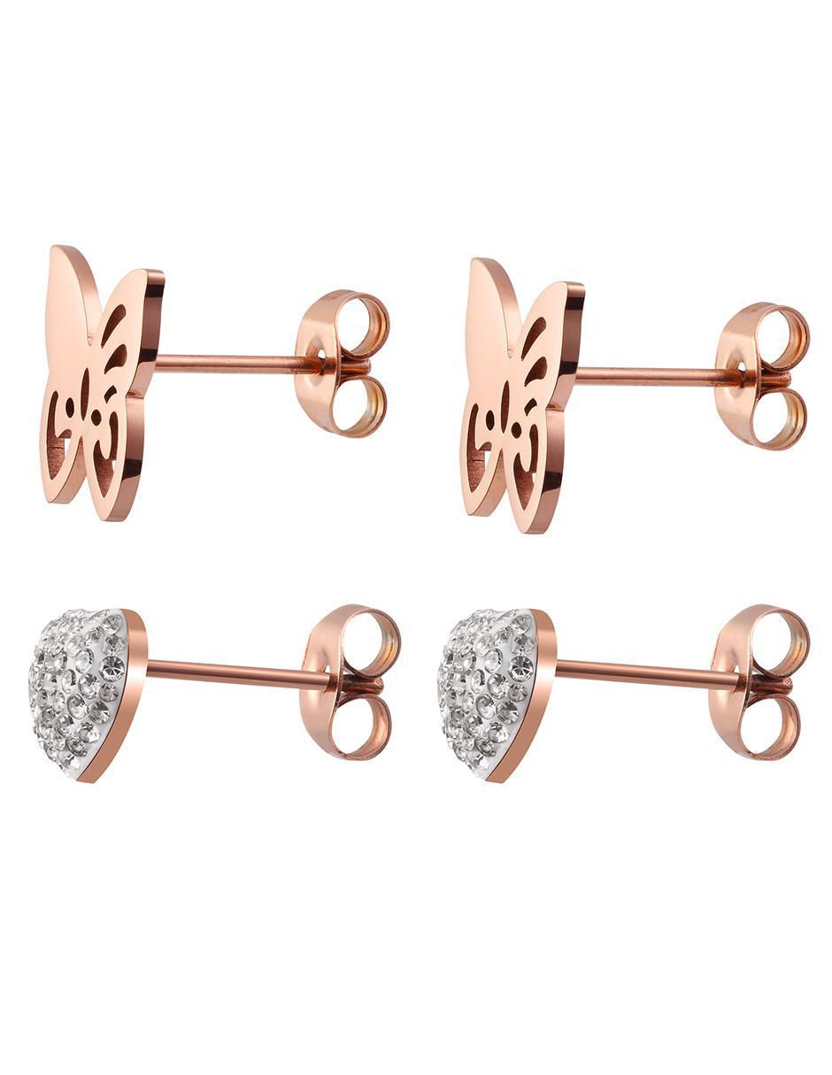 Set de aretes con acabado pulido zirconia 3