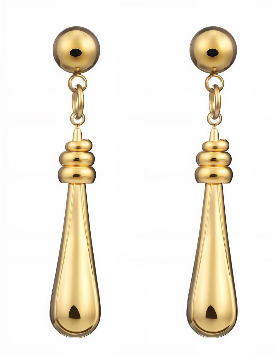 Aretes de gota con acabado pulido 3