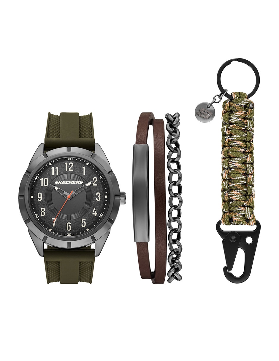 Set Reloj Nylon Cord Keychain para hombre Sr9143