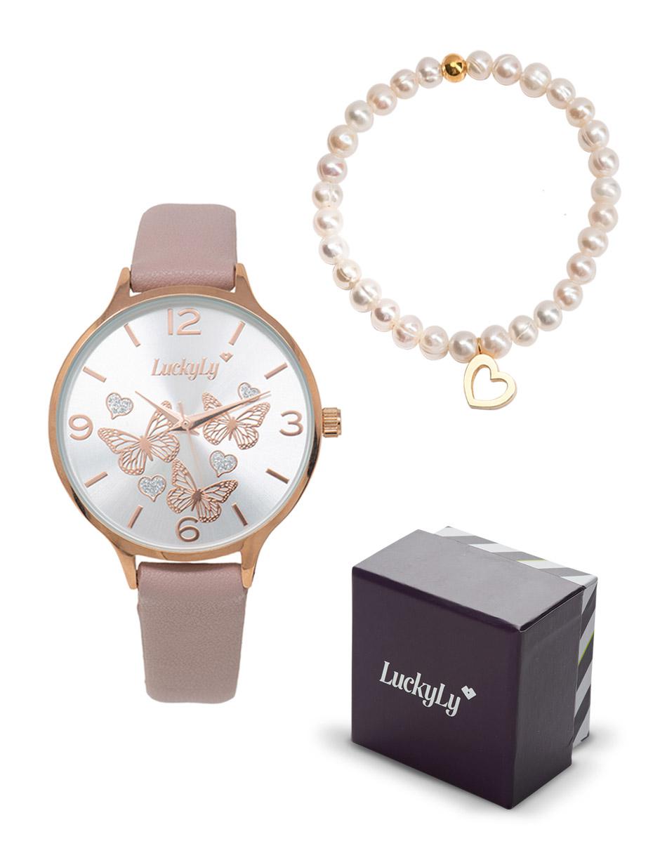 Set de regalo para mujer LuckyLy, reloj Mariposas Ruthy y pulsera perlas y  corazón en Liverpool